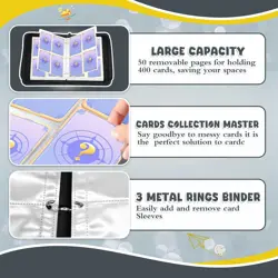 Pokemon Trading Card Binder Holds 400 Cards 4 Pocket Album TCG CCG MTG Game UK - Image 4
