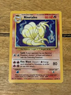Ninetales 12/102 Base Set Holo Rare Pokemon Card Nintendo TCG WOTC LP - Image 1