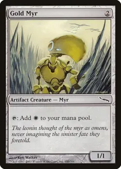Gold Myr LP Mirrodin Artifact Creature Mtg Magic English Regular - Image 1