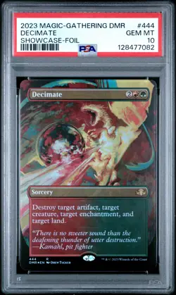 2023 MTG DOMINARIA REMASTERED SC-FOIL #444 DECIMATE PSA 10 - Image 1
