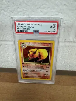 Pokemon PSA 9 Mint 1st Edition Jungle Holo Flareon 3/64 - Image 1