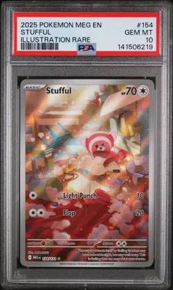 2025 POKEMON MEG EN-MEGA EVOLUTION ILLUSTRATION RARE #154 STUFFUL PSA 10 - Image 1