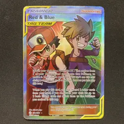 Pokemon TCG 2019 Red Blue Tag Team Trainer Cosmic Eclipse Full Art #234/236 - Image 1