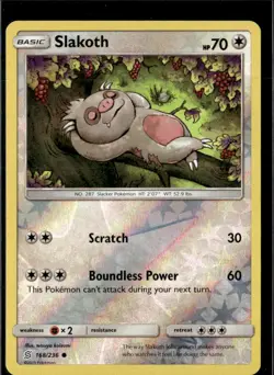Pokemon Slakoth 168/236 Unified Minds Reverse Holo Common - Image 1