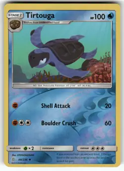 Tirtouga SM - Unified Minds Uncommon,Reverse Holo Pokemon Near Mint or Better - Image 1