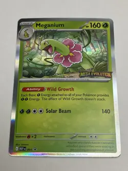 Meganium - MEP 001 Mega Evolutions Stamped Black Star Promo Pokemon TCG NM - Image 1