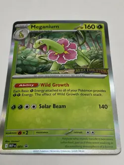 Meganium - MEP 001 Mega Evolutions Stamped Black Star Promo Pokemon TCG NM - Image 2
