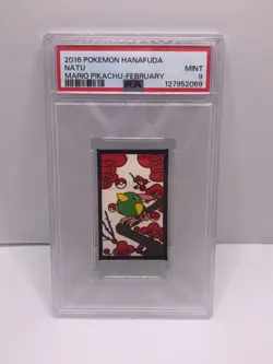 Natu 2016 Pokemon Hanafuda Mario Pikachu February Exclusive Japanese PSA 9 MINT - Image 1