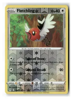Fletchling 138/203 Common Evolving Skies Pokemon Reverse Holo Near Mint - Image 1