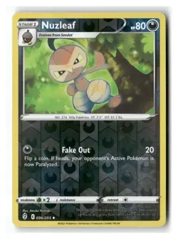 Nuzleaf 096/203 Uncommon Evolving Skies Pokemon Reverse Holo Near Mint - Image 1