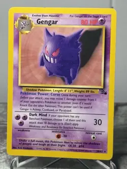 Gengar 20/62 Pokemon Fossil Unlimited Non-Holo Rare Lightly Played (LP) 1999 - Image 1