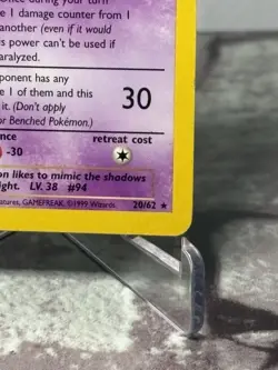 Gengar 20/62 Pokemon Fossil Unlimited Non-Holo Rare Lightly Played (LP) 1999 - Image 4