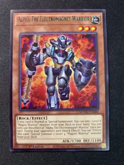 YuGiOh! Alpha The Electromagnet Warrior MZMU-EN080 Name Shift Error Misprint - Image 1