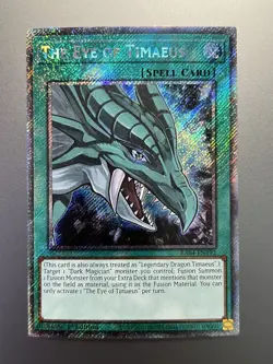 Yugioh - The Eye of Timaeus Platinum Secret Rare RA04-EN192, Near Mint, 1st Ed - Image 1