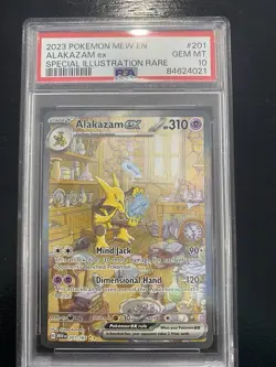 Pokemon TCG Alakazam EX 151 Holo Card Scarlet & Violet 201/165 PSA 10 - Image 1