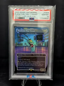 2025 Magic The Gathering Secret Lair Plankton Tiny Tyrant Foil PSA 10 - Image 1