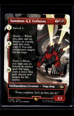 2025 MTG Magic the Gathering FIN Final Fantasy Borderless 368 Summon GF Cerberus - Image 1