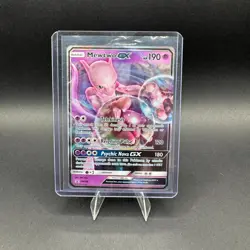 Mewtwo GX Pokemon Sun&Moon Promo SM196 Full Art Holo NM - Image 1