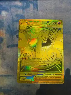 2025 Pokemon Phantasmal Flames Hyper Rare Mega Charizard X EX Gold 130 NM - Image 1