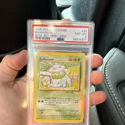 Pokemon TCG Bulbasaur 044/102 Base Set PSA 8 Common Regular WOTC 1999 - Image 1
