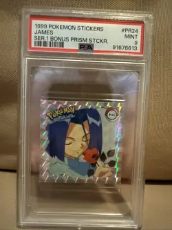 1999 Pokemon Stickers James Series 1 Bonus Prism Sticker PSA 9 - Image 1