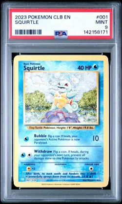 PSA 9 MINT Squirtle 001/034 CLB Holo Pokemon English Classic Collection 2023 - Image 1