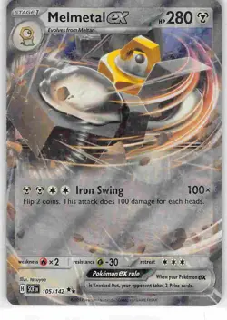 Melmetal ex 105/142 Double Rare Stellar Crown Pokemon NM - Image 1
