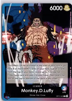OP11-040 Monkey.D.Luffy Leader English One Piece TCG Card OP11 A Fist Of Divine - Image 1