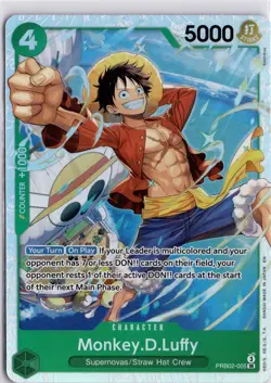 Monkey.D.Luffy PRB02-005 SR English One Piece Trading Card TCG - Image 1