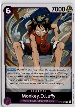 OP03-070 Monkey.D.Luffy Foil Rare One Piece TCG Card OP03 Pillars of Strength - Image 1