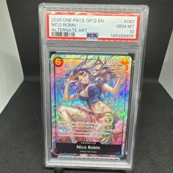 2025 One Piece Nico Robin Op12-087 SR Alt Art PSA 10 - Image 1