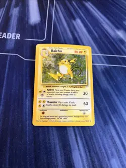 Pokemon Card Raichu 14/102 Base Set Unlimited Holo Rare - Image 1