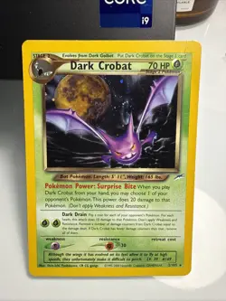 Pokemon Dark Crobat Neo Destiny Holo Rare Card - Image 1