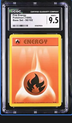 Fire energy PSA 9.5 MINT Base Pokemon card 1999 Cgc - Image 1