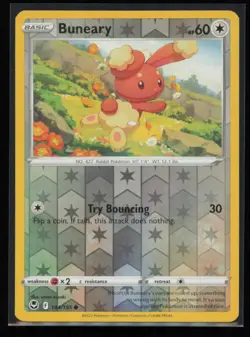Buneary 144/195 Pokemon Silver Tempest Common Near Mint Reverse Holo Card - Image 1