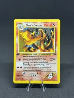 Pokemon Blaine's Charizard Holo Rare Card 2/132 1st Edition Gym Challenge Set - Image 1
