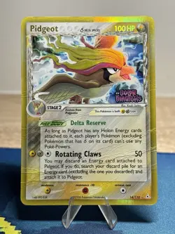Pidgeot Ex Holon Phantoms 14/110 Reverse Holo Stamped Rare Pokemon Card DMG - Image 1