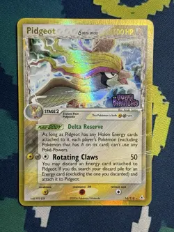 Pidgeot Ex Holon Phantoms 14/110 Reverse Holo Stamped Rare Pokemon Card DMG - Image 2