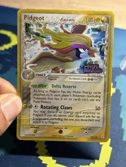 Pidgeot Ex Holon Phantoms 14/110 Reverse Holo Stamped Rare Pokemon Card DMG - Image 3