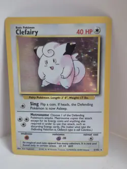 Clefairy 5/102 Base Set Rare Holo Pokemon Card WOTC 1999 - Excellent - Image 1
