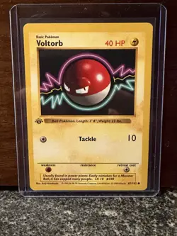 Pokemon TCG Voltorb Base Set, 1st Edition Shadowless - Image 1