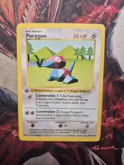 Pokemon TCG Porygon 1st Edition Shadowless Base Set 39/102 MP - Image 1