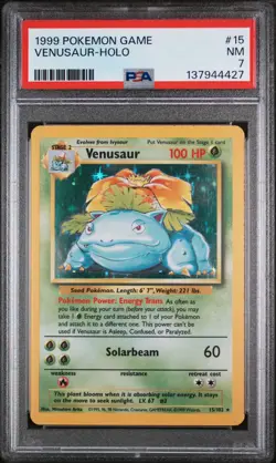 1999 Pokemon Game Venusaur Holo PSA 7 #15 - Image 1