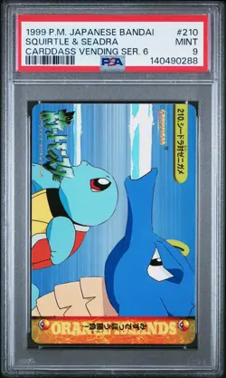 PSA 9 2026 CERT POP 24 SQUIRTLE & SEADRA 1999 POKEMON JPN BANDAI CARDDASS #210 - Image 1