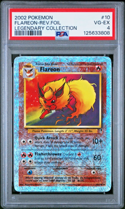 PSA 4 2002 Pokemon Legendary Collection Flareon 10/110 Reverse Holo Foil Rare - Image 1