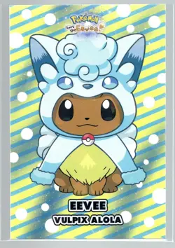 Pokemon Lets Go Eevee Database Set *VULPIX ALOLA* Poncho CRACKED ICE Holo - Image 1