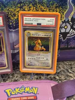 1997 Pokemon Japanese Fossil Dragonite Holo PSA 10 #149 - Image 1