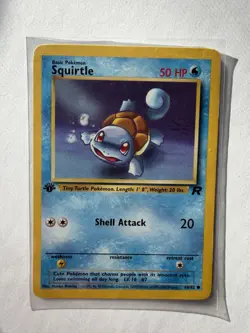 Pokemon Squirtle 1st Edition Rocket Non Holo Common 68/82 - Image 1