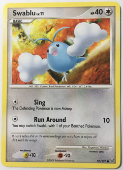 POKEMON SWABLU LV.11 97/127 PLATINUM BASE SET COMMON NEAR MINT - Image 1