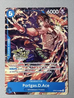 One Piece - 3rd Anniversary Stamped Promo - OP07-053 - Portgas.D.Ace - Alt Art - Image 1